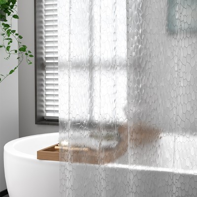 Custom Modern Design EVA Waterproof and Anti-Microbial Bathroom Shower Curtain with Hook