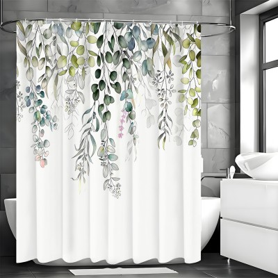 Low MOQ 180*180 cm Polyester 3D Printing Mildew-proof Waterproof Shower Curtain With Hooks
