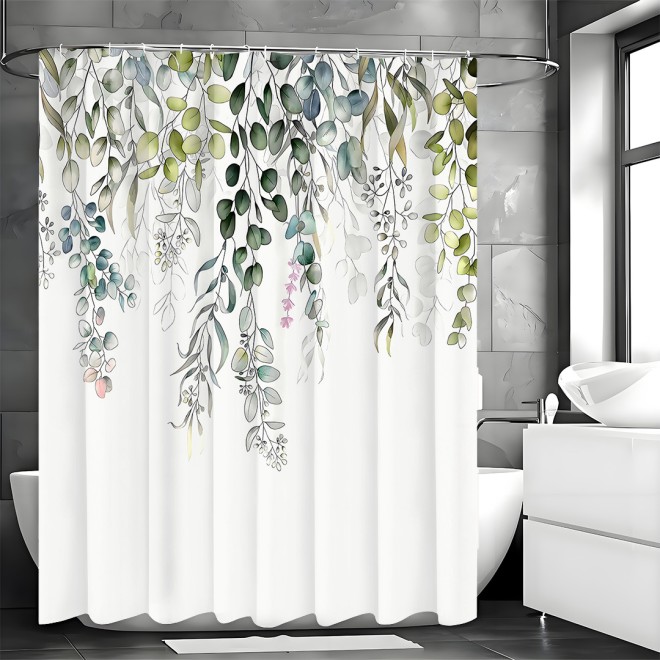 Low MOQ 180*180 cm Polyester 3D Printing Mildew-proof Waterproof Shower Curtain With Hooks