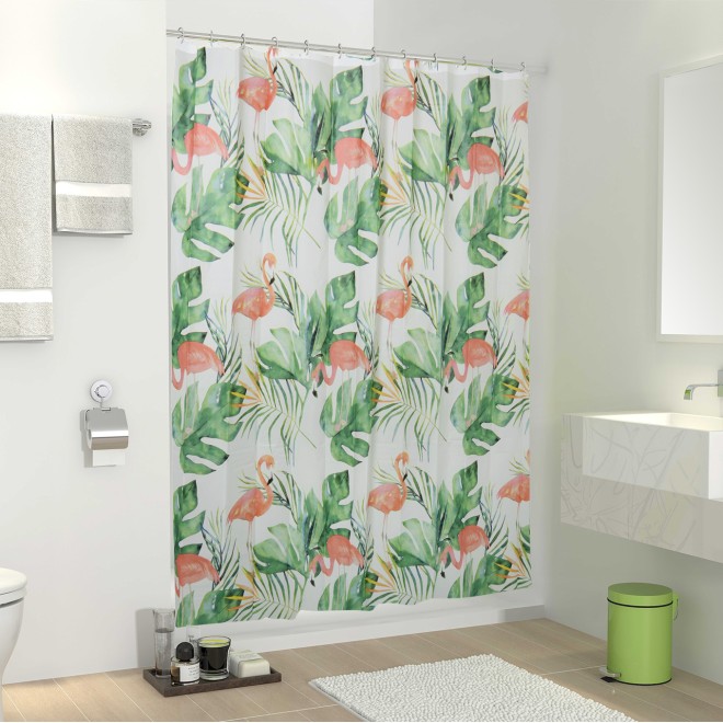Custom Shower Curtain Waterproof Transparent Leaf Print PEVA  Shower Curtain Bath Curtain