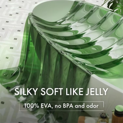 Luxury Heavy Duty Clear Hookless 100% EVA Bathroom Weighted Plastic Shower Curtain