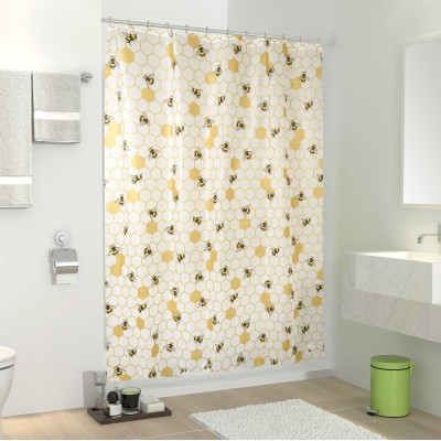 Custom Shower Curtain Waterproof Transparent Leaf Print PEVA  Shower Curtain Bath Curtain