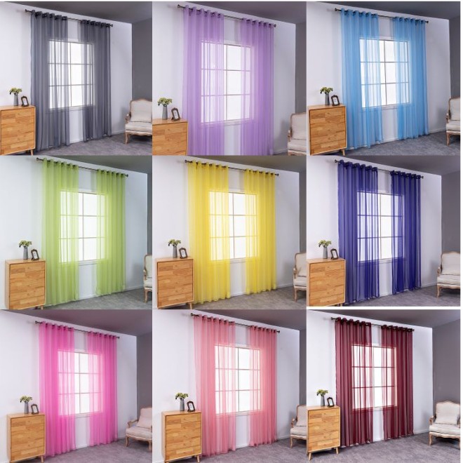 Cortinas De Gasa Para Ssla White Yellow Sheer Net Voile Lace Curtain Rideaux Voilage Sheer Curtains for the Living Room Window
