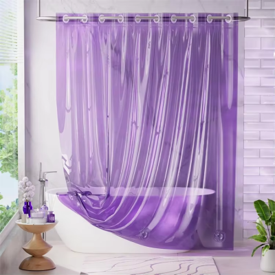 Luxury Heavy Duty Clear Hookless 100% EVA Bathroom Weighted Plastic Shower Curtain