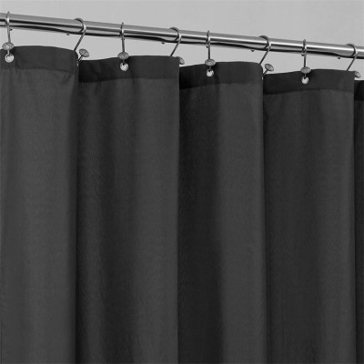 Newest Machine Washable Fabric Bathroom Curtain Plain Dyed Waterproof Shower Curtain Thick Soft Polyester Bathtub Curtain
