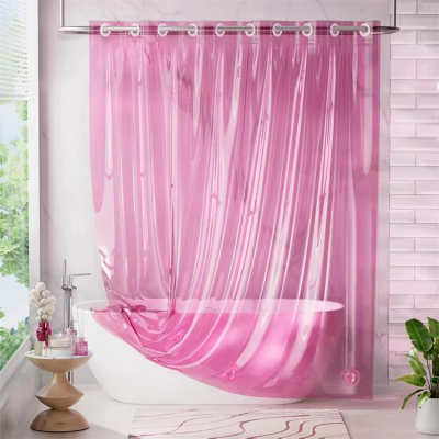 Luxury Heavy Duty Clear Hookless 100% EVA Bathroom Weighted Plastic Shower Curtain