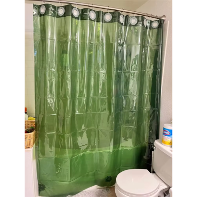 Luxury Heavy Duty Clear Hookless 100% EVA Bathroom Weighted Plastic Shower Curtain