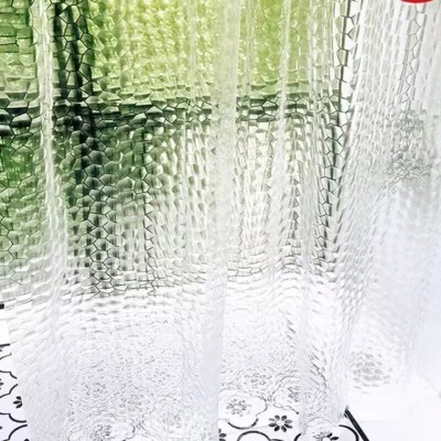 Custom Modern Design EVA Waterproof and Anti-Microbial Bathroom Shower Curtain with Hook
