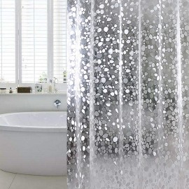 Hot Selling Thin EVA Waterproof Environmental Pebble Plastic Shower Curtain Environmental