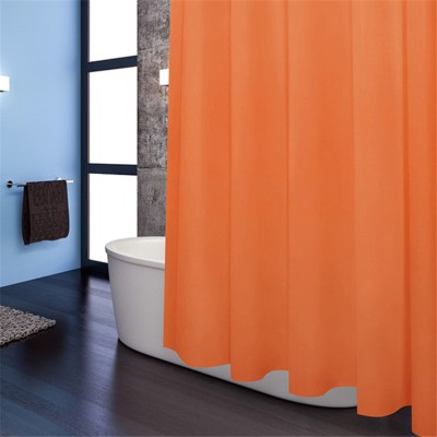 Newest Machine Washable Fabric Bathroom Curtain Plain Dyed Waterproof Shower Curtain Thick Soft Polyester Bathtub Curtain