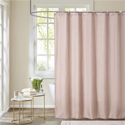 Newest Machine Washable Fabric Bathroom Curtain Plain Dyed Waterproof Shower Curtain Thick Soft Polyester Bathtub Curtain