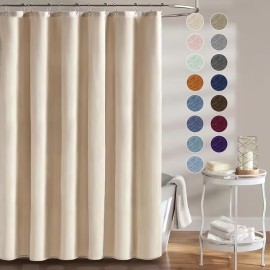 Wholesale Solid Color Linen Texture Fabric Modern Bath Curtain Waterproof Simple Style Thicken Hemp Shower Curtains for Bathroom