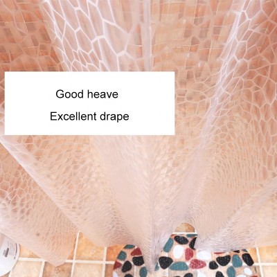Custom Modern Design EVA Waterproof and Anti-Microbial Bathroom Shower Curtain with Hook