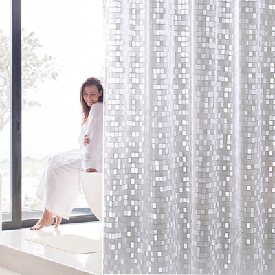 EVA Shower Curtain Room Partition Curtain Thickened Waterproof and Mildew-proof 3D Fish Scales Shower Curtain
