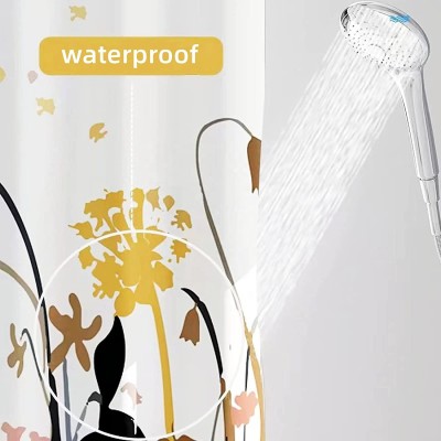 CF PEVA Printed Factory Waterproof EVA Shower Curtains Quick Dry Fabric Bathroom Plastic Shower- Curtain 72x72inch With Hooks