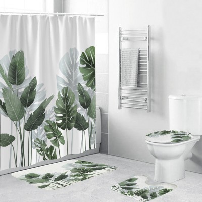 Customized cross-border AliExpress Amazon digital printing shower curtain waterproof polyester shower curtain production and wholesale