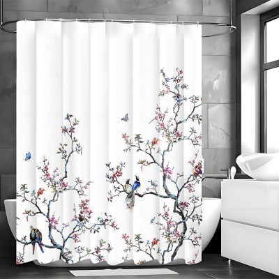 Low MOQ 180*180 cm Polyester 3D Printing Mildew-proof Waterproof Shower Curtain With Hooks