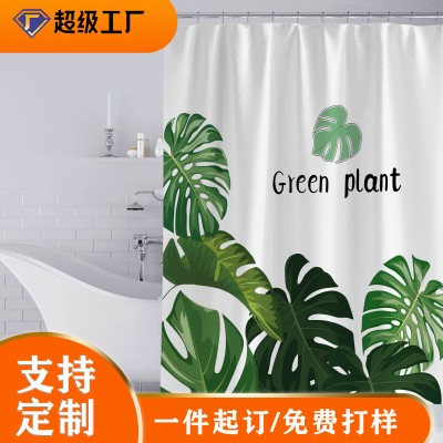 Customized cross-border AliExpress Amazon digital printing shower curtain waterproof polyester shower curtain production and wholesale